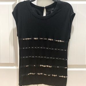 Black short sleeve blouse